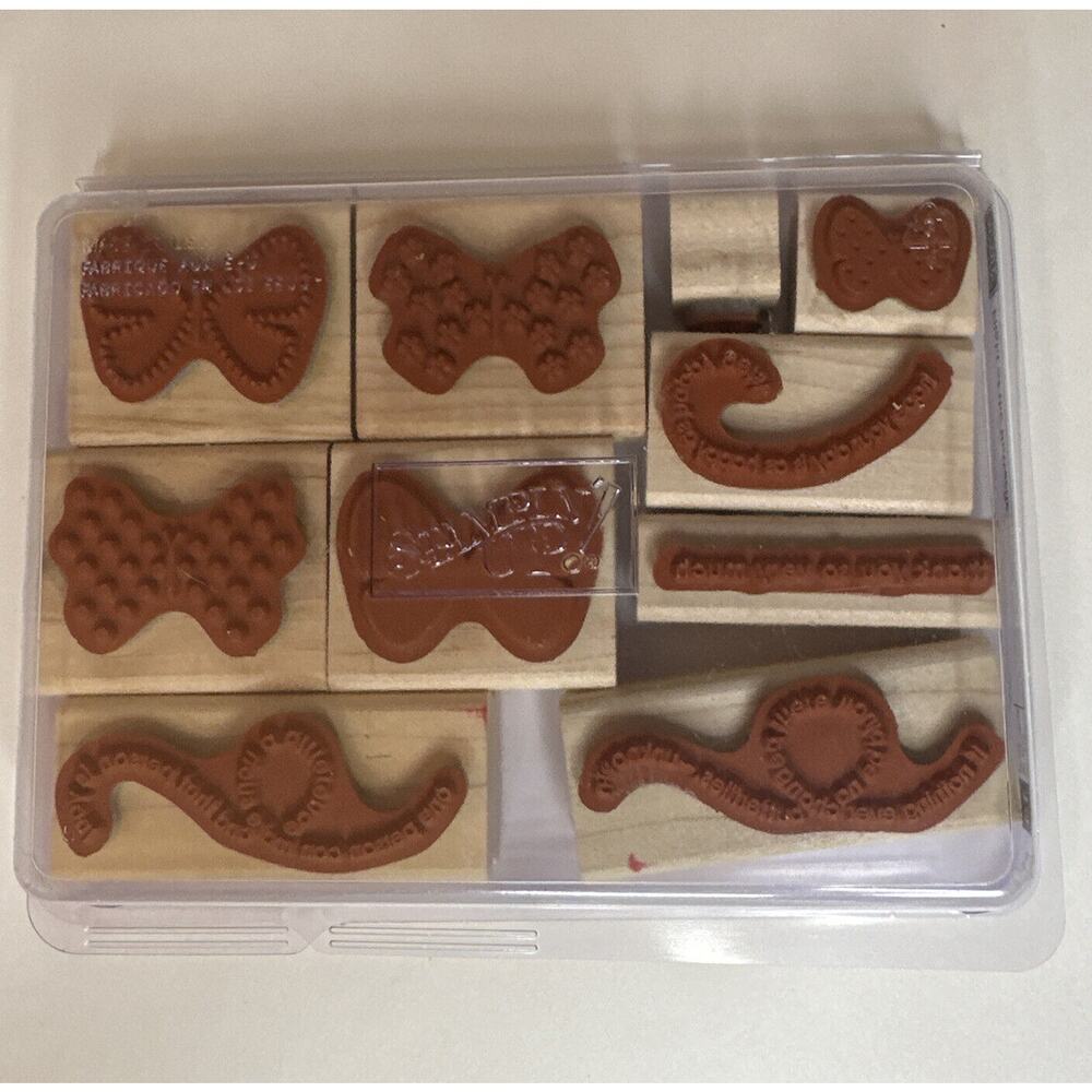 Stampin Up Set of 10 Flight of the Butterfly‎ Wood Stamps Whimsical Positivity - Picture 2 of 4